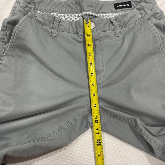 BONOBOS Mens Slim-Fit Straight-Leg Washed-Chino Pants 32x 31 Gray Flat-Front - Picture 6 of 10
